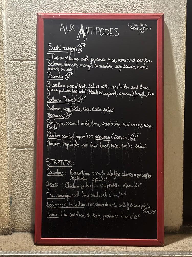 Aux Antipodes - Menu Image 2